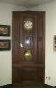 Rare French Oak/ Brass Corner Clock