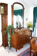 Solid Walnut sideboard china cabinet w/mirror