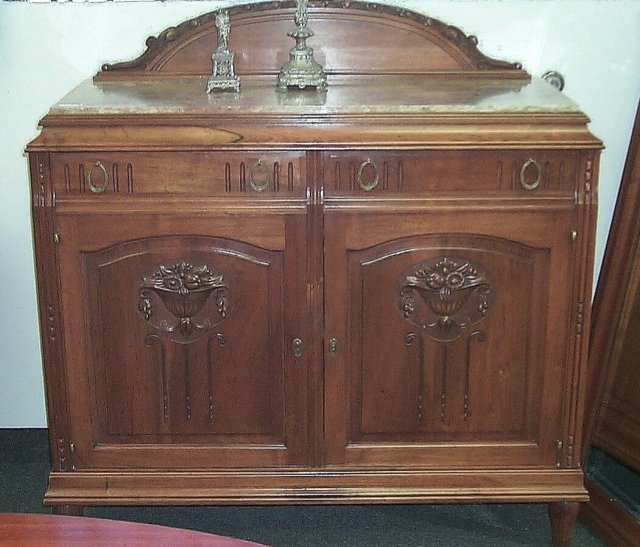 Solid Walnut sideboard china cabinet w/mirror