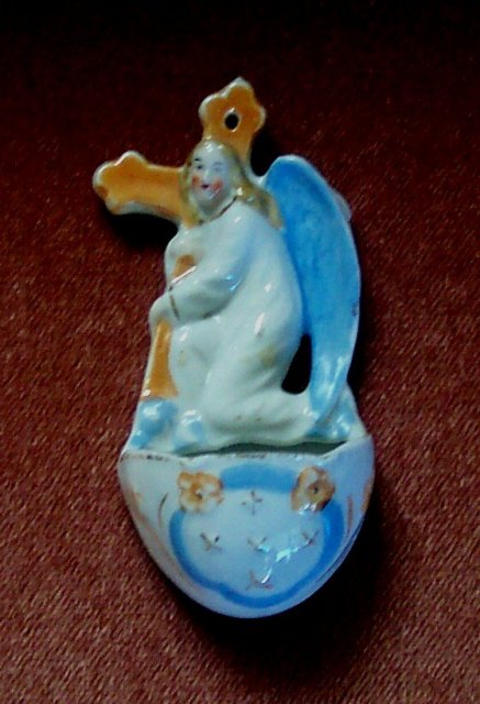 Very Old Angel Holy Water Font of porcelain