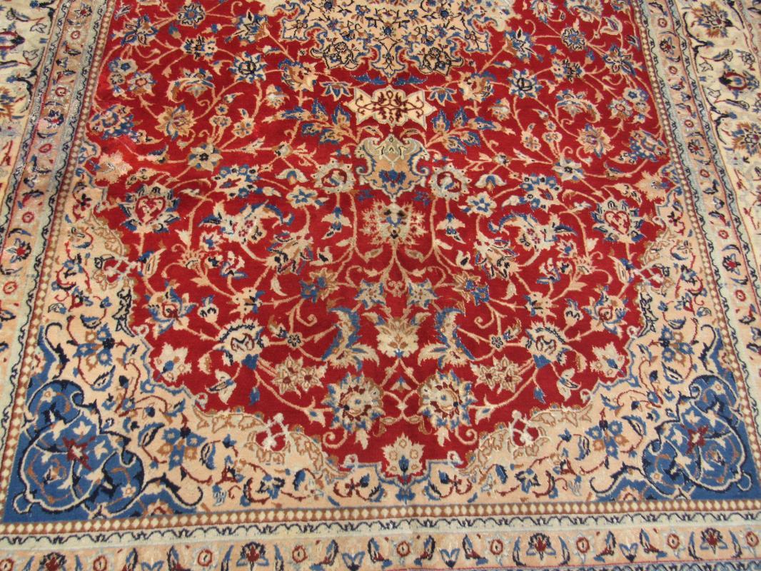 Vintage Silk and wool Persian Nain Rug-3670