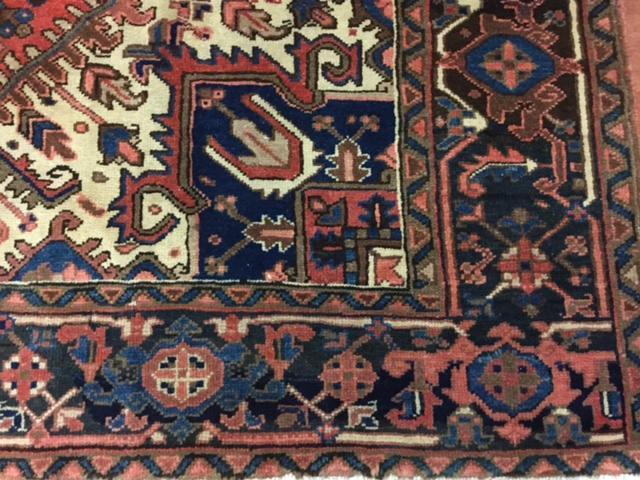 Semi Antique Persian Square Heriz Rug-4494