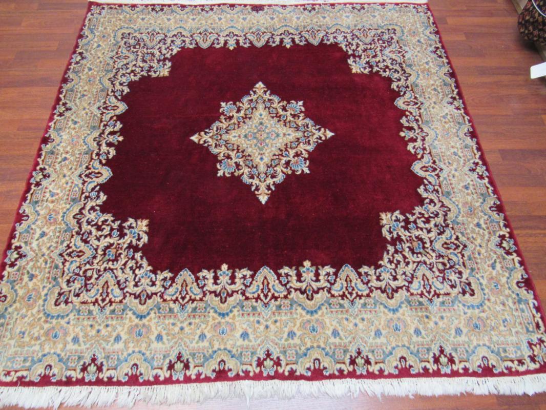 Antique Persian Squae Size Singed Kirman -411