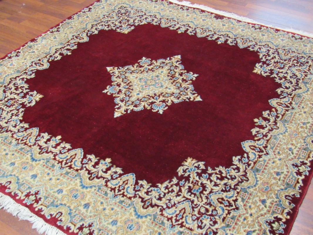 Antique Persian Squae Size Singed Kirman -411