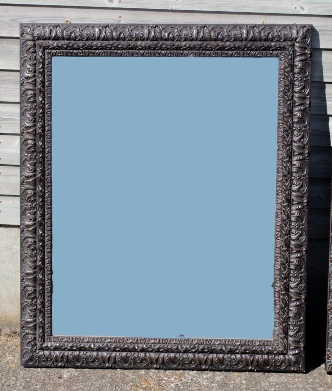 Large Pair of Mirrors with Bevelled Glass