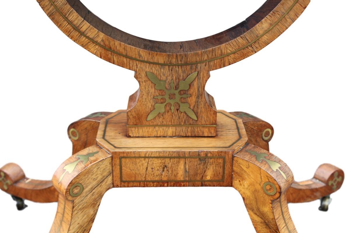 Regency Brass Inlaid Card Table, Rosewood