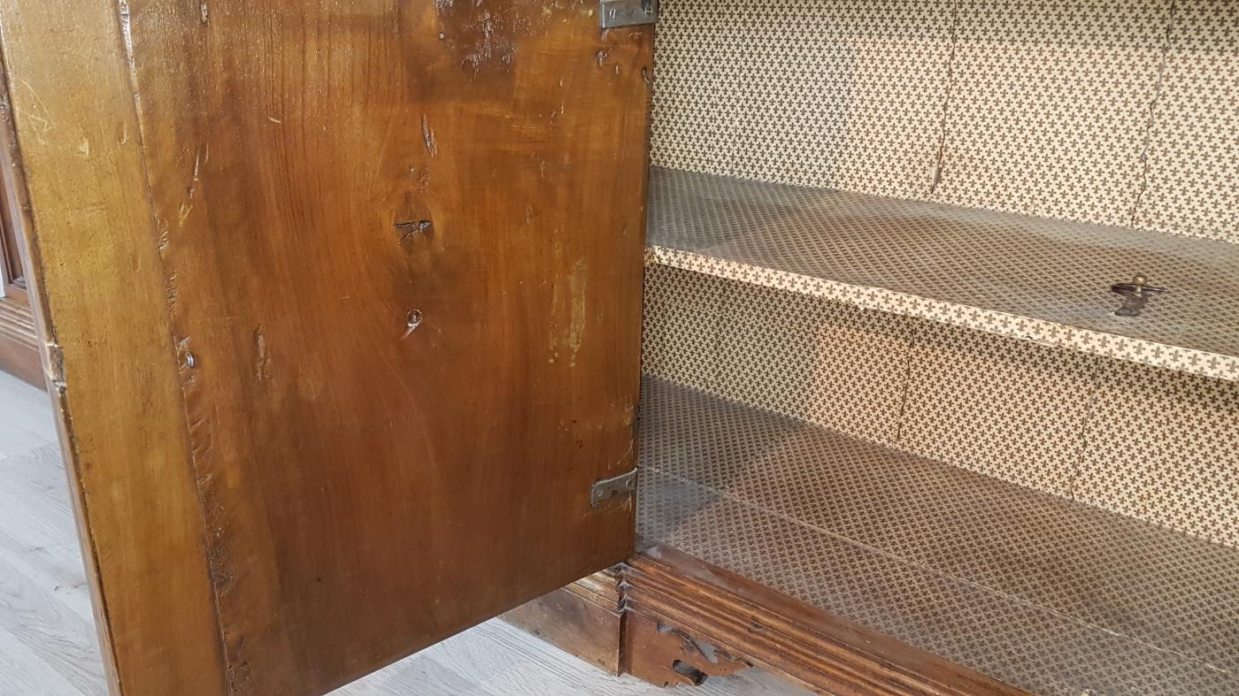 19th Century Italian Walnut Wood Bookcase or Sideboard