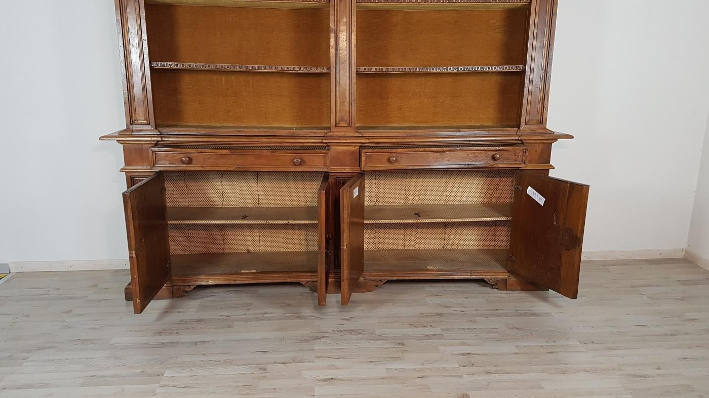 19th Century Italian Walnut Wood Bookcase or Sideboard