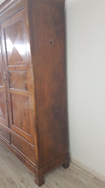 19th Century Italian Charles X Walnut Pair of Wardrobes