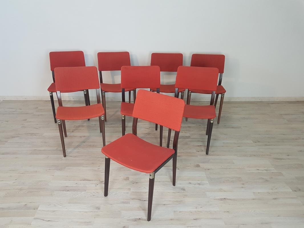 Rare Mid Century chair set by Eugenio Gerli for Tecno Milano