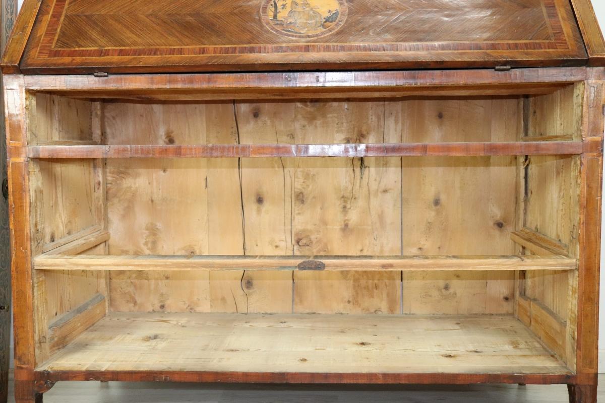 18th Century Italian Louis XVI Inlay Wood Chest of Drawers with Secretaire