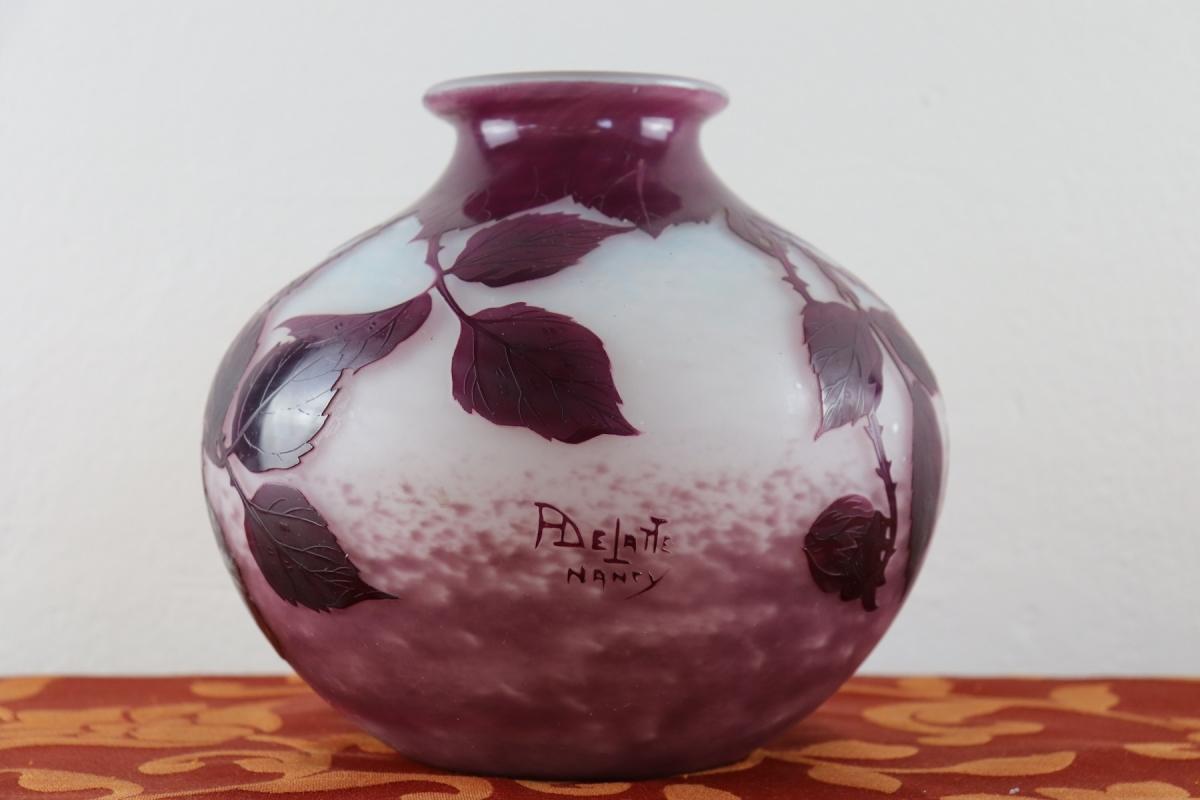 20th Century French by Andre Delatte for Nancy Art Nouveau Cameo Vase