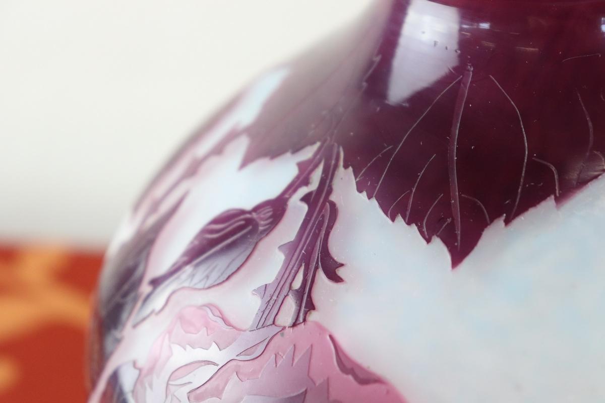 20th Century French by Andre Delatte for Nancy Art Nouveau Cameo Vase