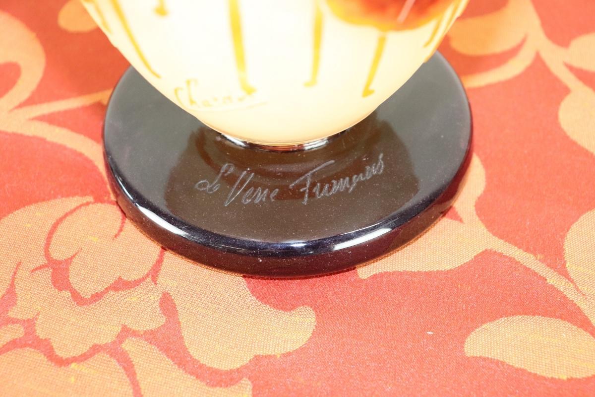 French Art Deco Came Vase by Charles Schneider for Le Verre Francais