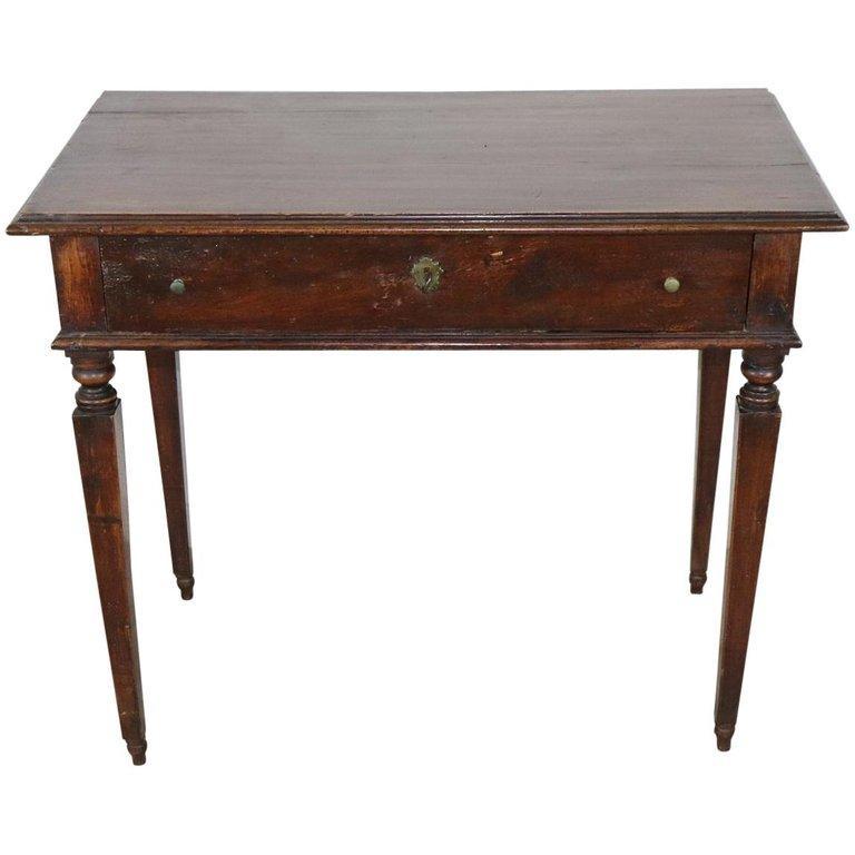 18th Century Italian Louis XVI Walnut Wood Writing Desk
