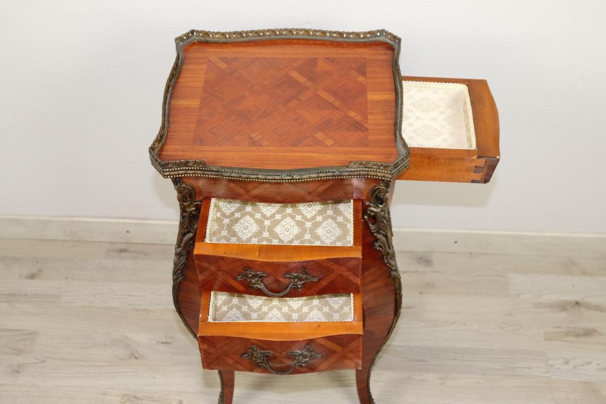 20th Century French Louis XV Style Bois De Rose Side Table or Nightstand