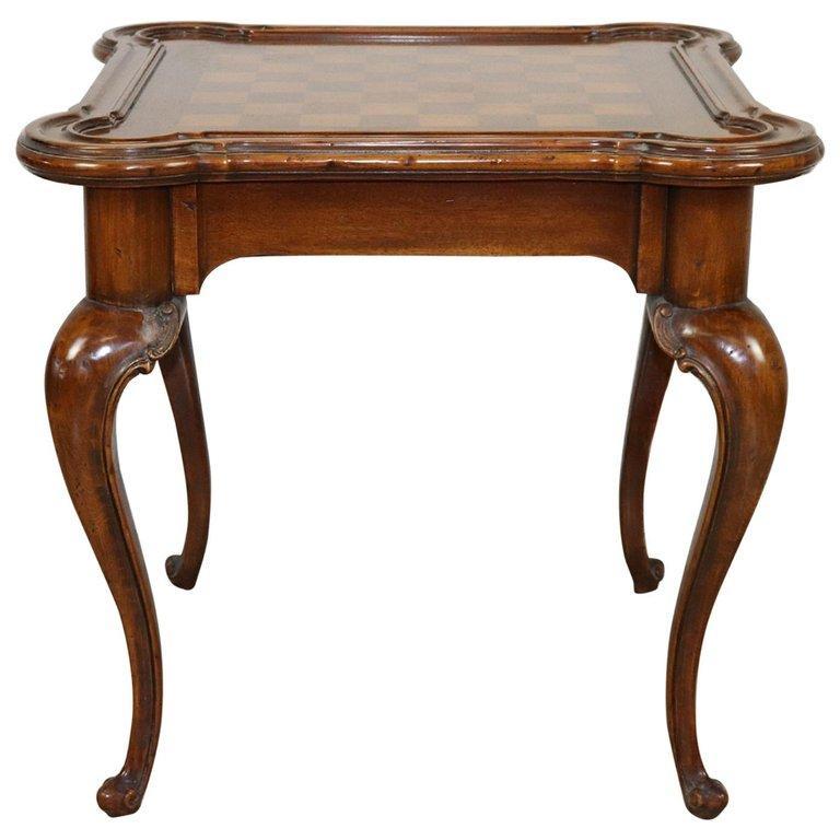 20th Century Chippendale Style Walnut Game Table for Cards and Chess