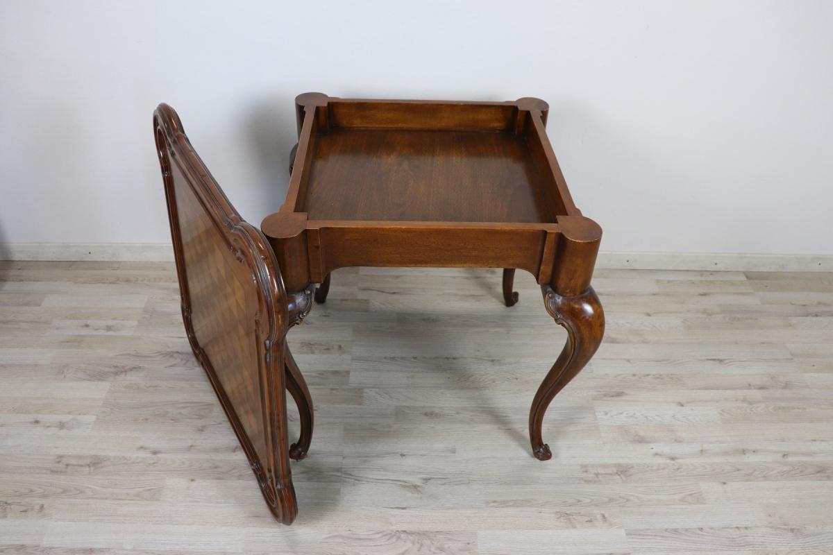 20th Century Chippendale Style Walnut Game Table for Cards and Chess