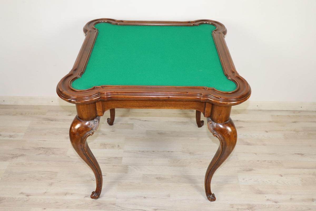 20th Century Chippendale Style Walnut Game Table for Cards and Chess