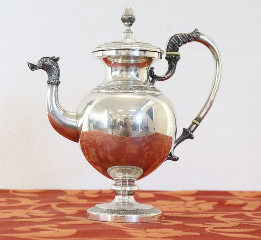 20th Century Italian Empire Style 800 Silver Tea and Coffee Service
