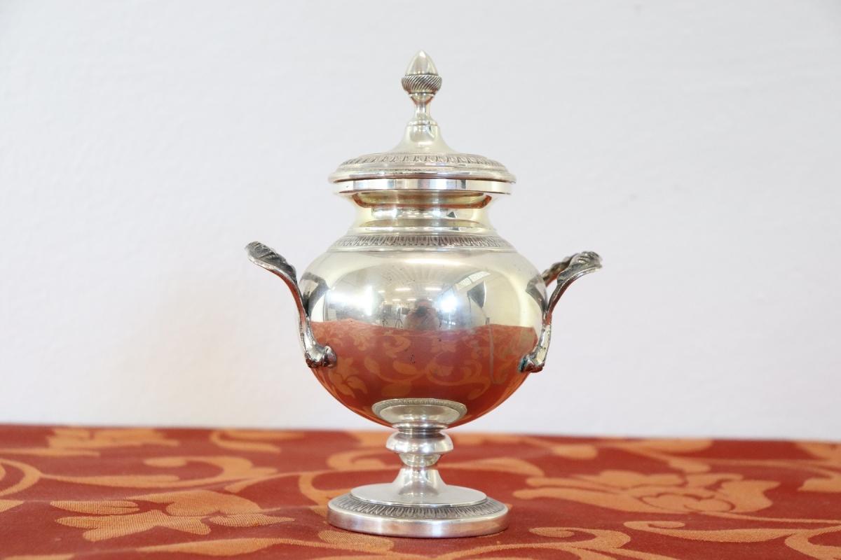 20th Century Italian Empire Style 800 Silver Tea and Coffee Service