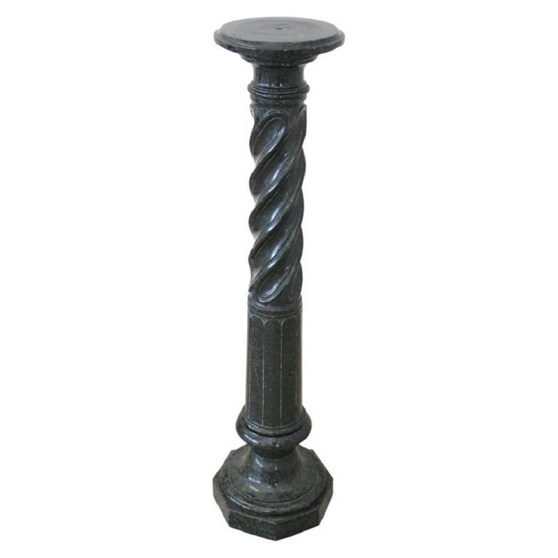 19th Century Italian Antique Column in Green Marble