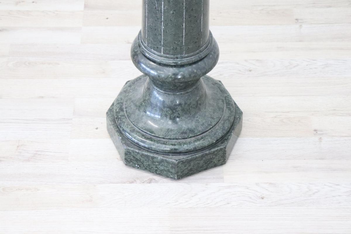 19th Century Italian Antique Column in Green Marble