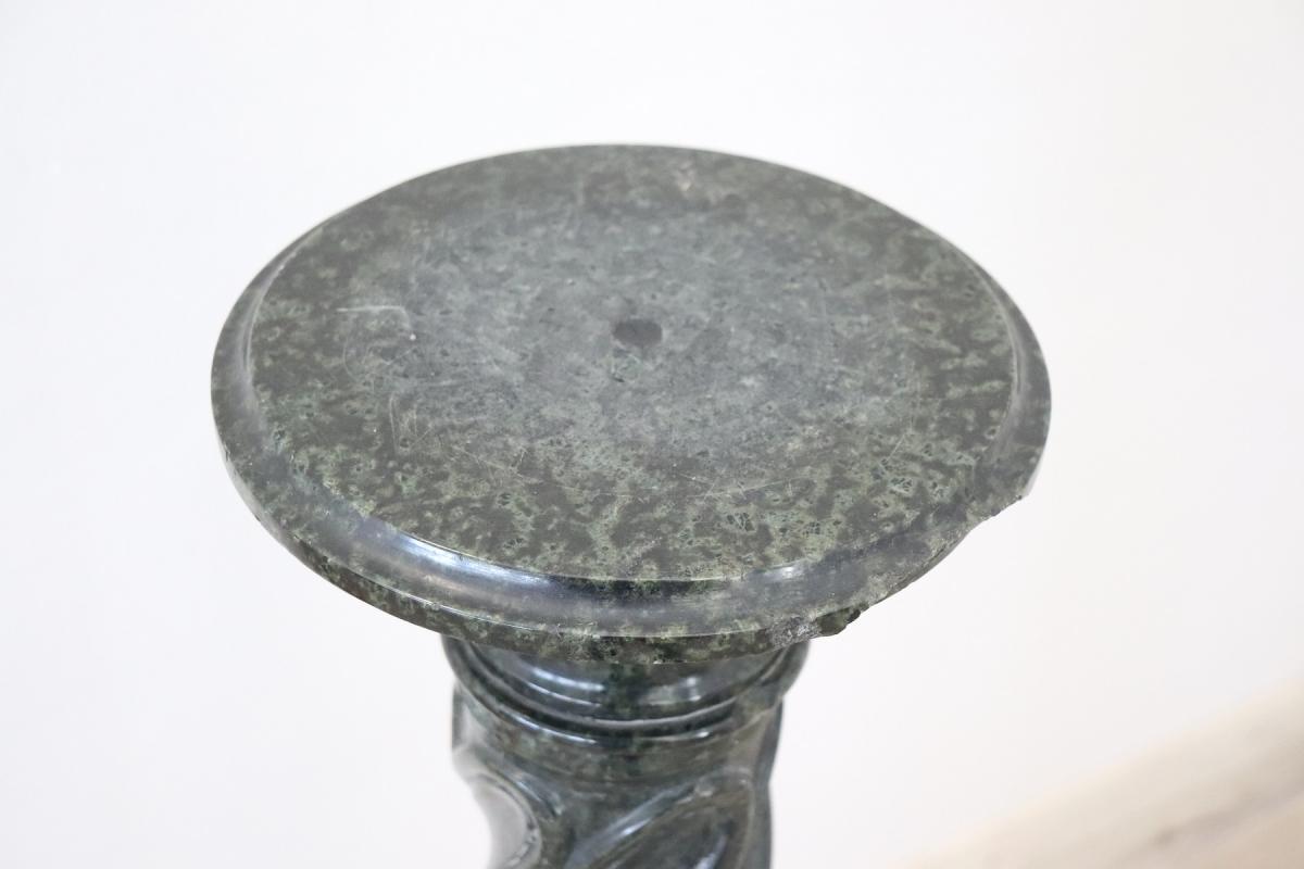19th Century Italian Antique Column in Green Marble