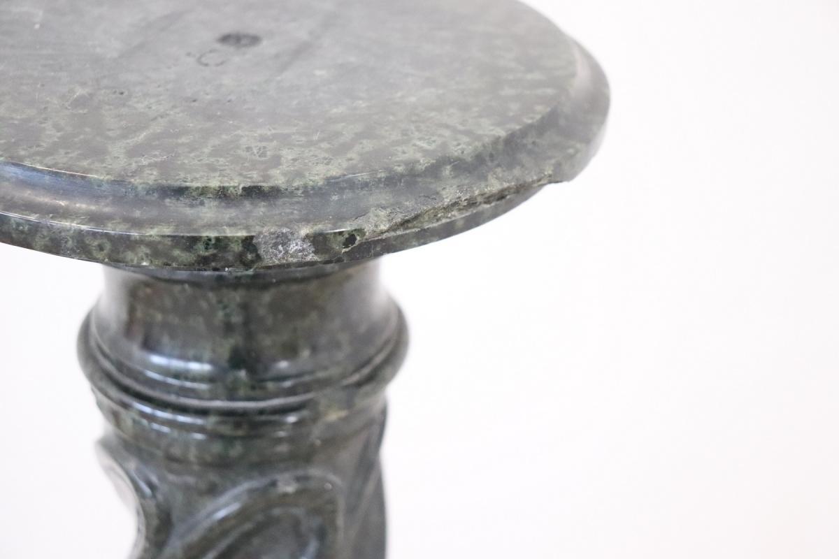 19th Century Italian Antique Column in Green Marble