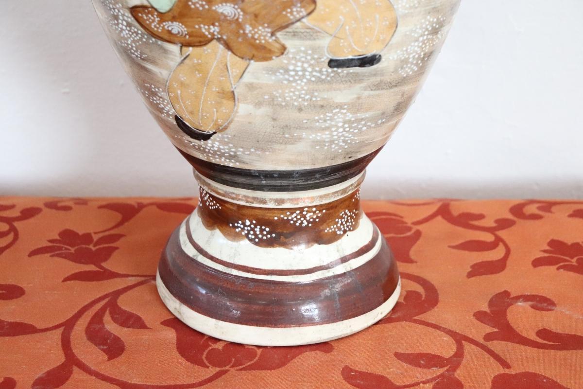 20th Century Japanese Vintage Artistic Satsuma Vase in Decorated Ceramic
