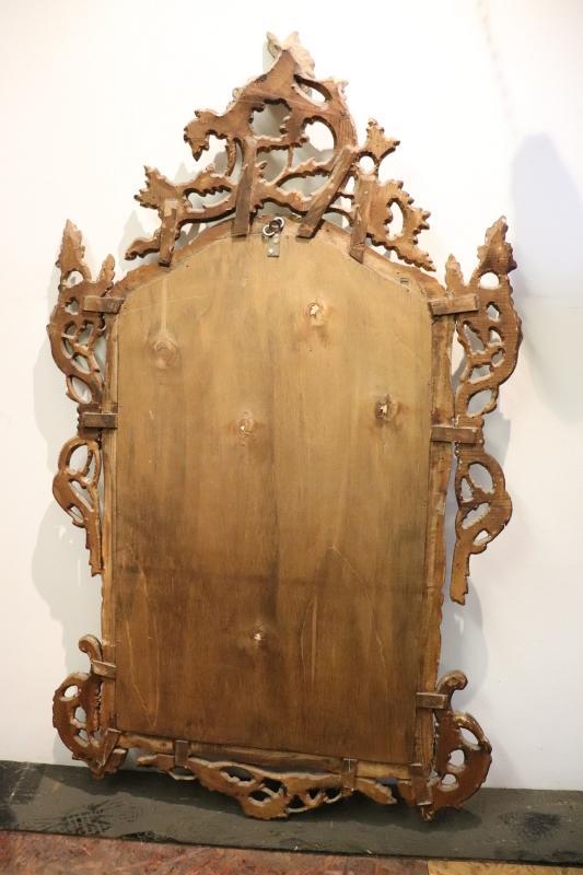 20th Century Louis XV Style Silvered Wood Antique Wall Mirror