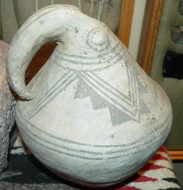 Anasazi Pueblo I Piedra Black Grey Gourd Effigy Jar