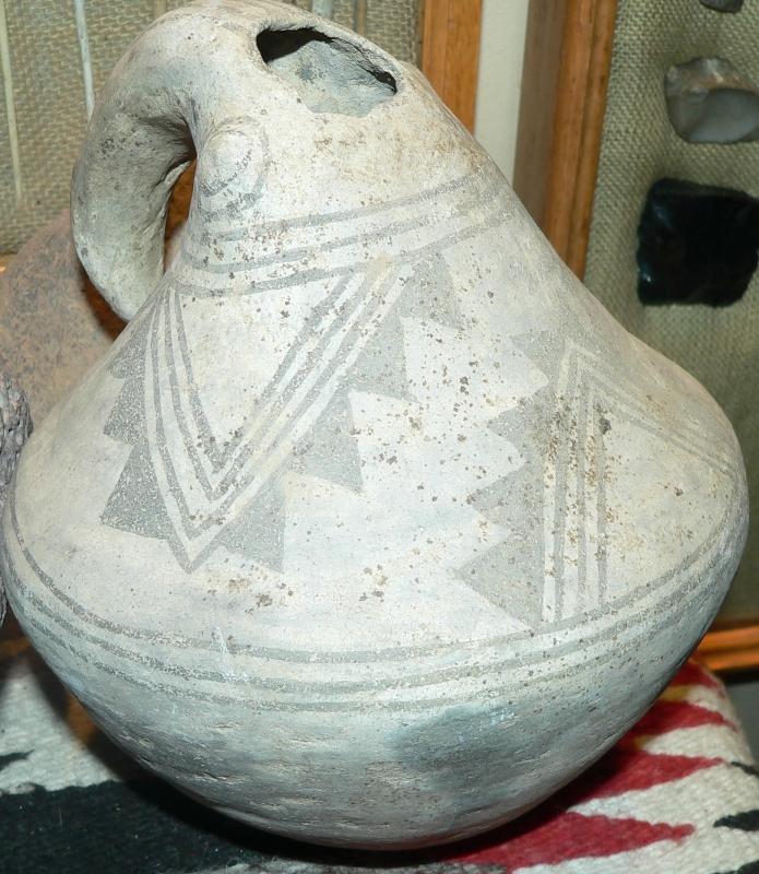 Anasazi Pueblo I Piedra Black Grey Gourd Effigy Jar