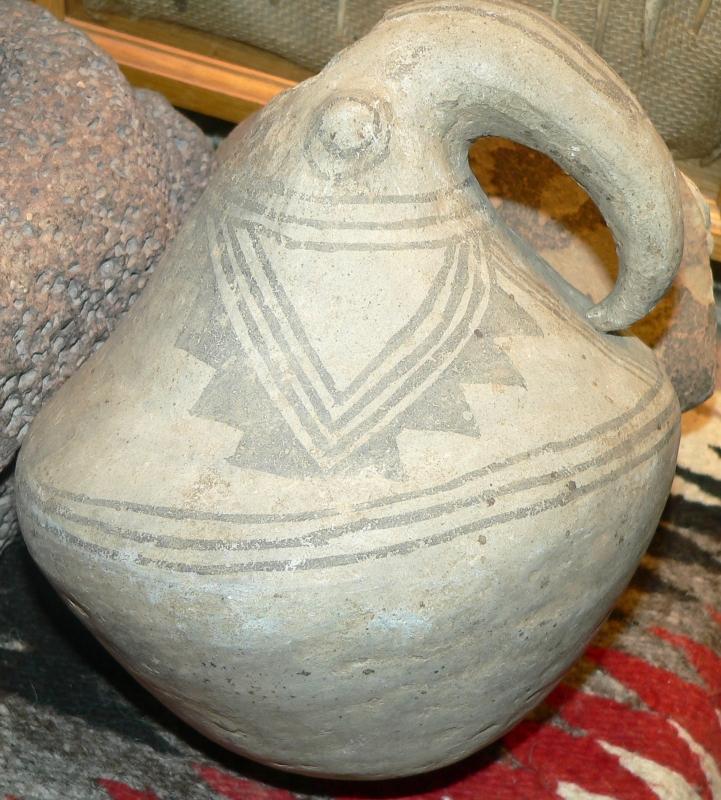 Anasazi Pueblo I Piedra Black Grey Gourd Effigy Jar