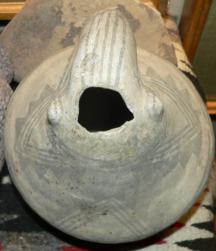 Anasazi Pueblo I Piedra Black Grey Gourd Effigy Jar