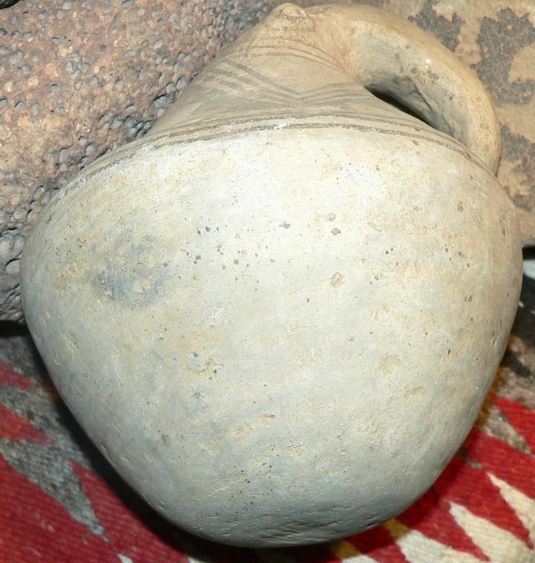 Anasazi Pueblo I Piedra Black Grey Gourd Effigy Jar