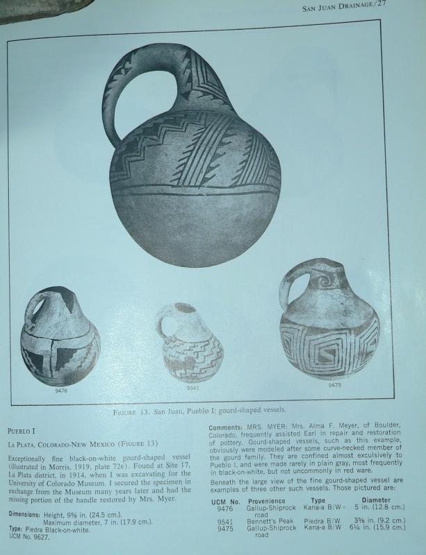Anasazi Pueblo I Piedra Black Grey Gourd Effigy Jar