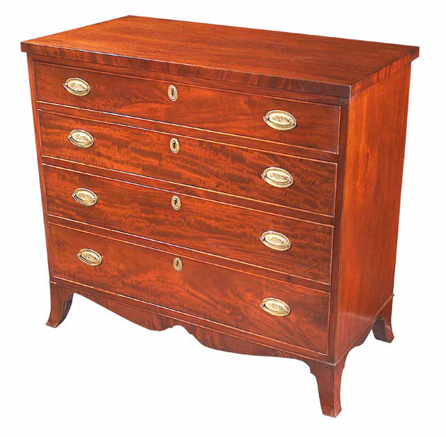Chest, 4 drawer Mahogany, American, c.1790-1810