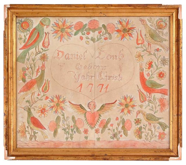 Fraktur, Pennsylvania Dutch, dated 1771