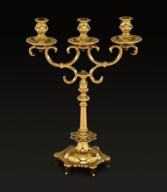 Candelabra, Brass Russian, 19th C.