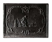 Fireback, 19th C. American, Stove End,