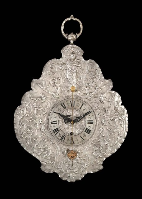 Clock, Wall, German, Teleruhr Silver & Brass c.1850