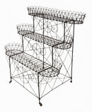 Plant Stand, Wire, Victorian Black 3 tier c.1880-1900
