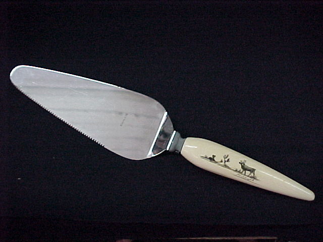 Ivory Scrimshaw Cake Server - Artist Signed