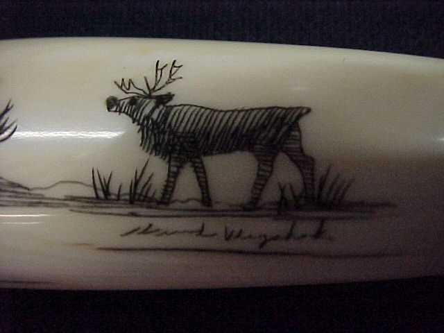 Ivory Scrimshaw Cake Server - Artist Signed