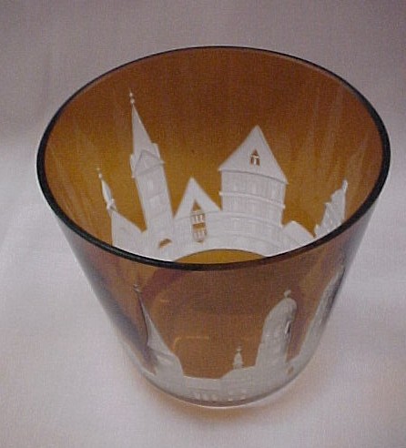 Amber Bohemian Glass Tumbler
