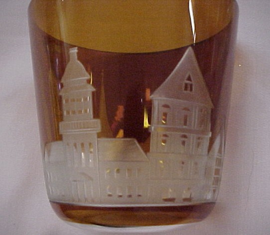 Amber Bohemian Glass Tumbler