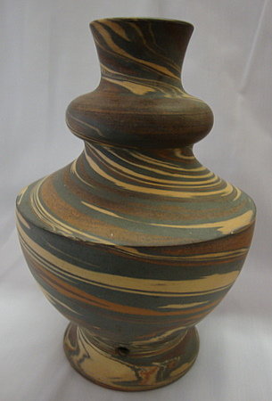 Mission ware Swirl Lamp base - Niloak? Evans? Desert Sands?