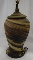 Mission Ware Swirl Lamp base - Niloak? Evans? Desert Sands?