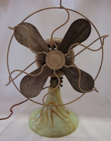 Slag Glass Electric Fan Akro Agate?